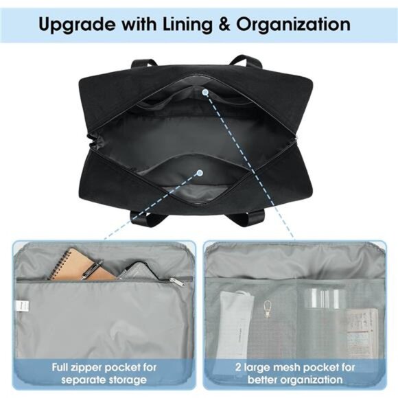 For Spirit Airlines Personal ItemBag 18x14x8 Foldable Travel DuffelBag Underseat - Picture 3 of 7